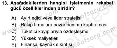 Destinasyon Yönetimi Dersi 2017 - 2018 Yılı 3 Ders Sınav Soruları 13. Soru