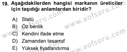 Destinasyon Yönetimi Dersi 2017 - 2018 Yılı 3 Ders Sınav Soruları 19. Soru