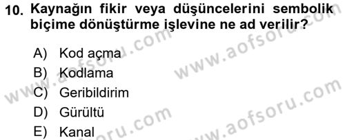 Destinasyon Yönetimi Dersi 2017 - 2018 Yılı (Final) Dönem Sonu Sınav Soruları 10. Soru