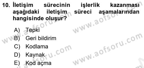 Destinasyon Yönetimi Dersi 2018 - 2019 Yılı (Final) Dönem Sonu Sınav Soruları 10. Soru