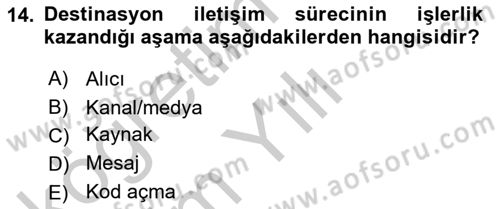 Destinasyon Yönetimi Dersi 2018 - 2019 Yılı Yaz Okulu Sınav Soruları 14. Soru