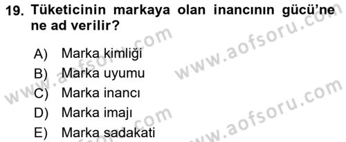 Destinasyon Yönetimi Dersi 2018 - 2019 Yılı Yaz Okulu Sınav Soruları 19. Soru