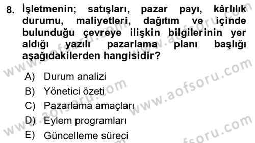 Destinasyon Yönetimi Dersi 2018 - 2019 Yılı Yaz Okulu Sınav Soruları 8. Soru