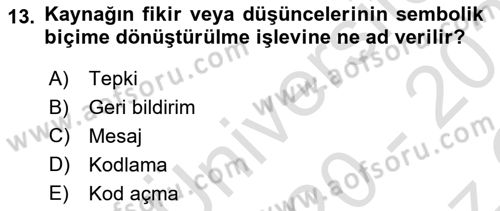 Destinasyon Yönetimi Dersi 2020 - 2021 Yılı Yaz Okulu Sınav Soruları 13. Soru