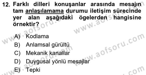 Destinasyon Yönetimi Dersi 2021 - 2022 Yılı (Final) Dönem Sonu Sınav Soruları 12. Soru