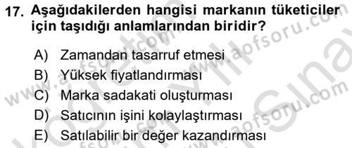 Destinasyon Yönetimi Dersi 2021 - 2022 Yılı (Final) Dönem Sonu Sınav Soruları 17. Soru
