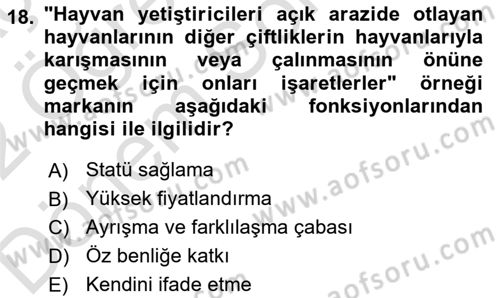Destinasyon Yönetimi Dersi 2021 - 2022 Yılı (Final) Dönem Sonu Sınav Soruları 18. Soru
