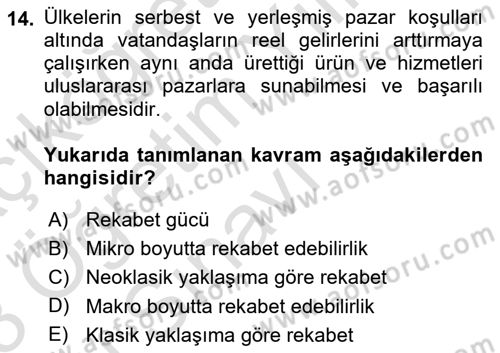 Destinasyon Yönetimi Dersi 2022 - 2023 Yılı Yaz Okulu Sınav Soruları 14. Soru