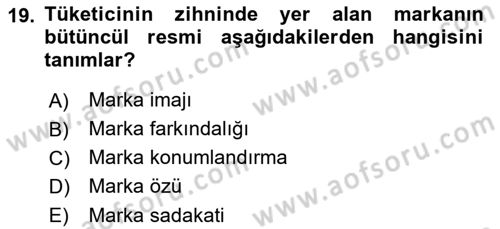 Destinasyon Yönetimi Dersi 2022 - 2023 Yılı Yaz Okulu Sınav Soruları 19. Soru