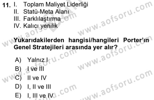 Destinasyon Yönetimi Dersi 2023 - 2024 Yılı (Final) Dönem Sonu Sınav Soruları 11. Soru