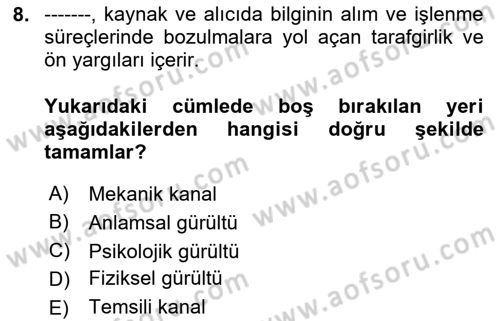 Destinasyon Yönetimi Dersi 2023 - 2024 Yılı (Final) Dönem Sonu Sınav Soruları 8. Soru