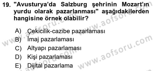 Destinasyon Yönetimi Dersi 2023 - 2024 Yılı Yaz Okulu Sınav Soruları 19. Soru
