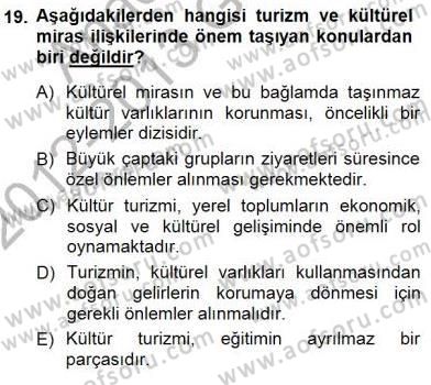 Turistik Alanlarda Mekan Tasarımı Dersi 2012 - 2013 Yılı (Final) Dönem Sonu Sınav Soruları 19. Soru