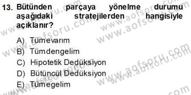 Turistik Alanlarda Mekan Tasarımı Dersi 2013 - 2014 Yılı (Vize) Ara Sınav Soruları 13. Soru