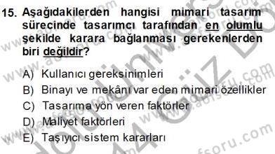 Turistik Alanlarda Mekan Tasarımı Dersi 2013 - 2014 Yılı (Vize) Ara Sınav Soruları 15. Soru