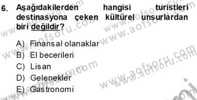 Turistik Alanlarda Mekan Tasarımı Dersi 2013 - 2014 Yılı (Vize) Ara Sınav Soruları 6. Soru