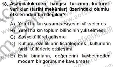Turistik Alanlarda Mekan Tasarımı Dersi 2013 - 2014 Yılı (Final) Dönem Sonu Sınav Soruları 18. Soru
