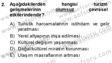Turistik Alanlarda Mekan Tasarımı Dersi 2013 - 2014 Yılı (Final) Dönem Sonu Sınav Soruları 2. Soru
