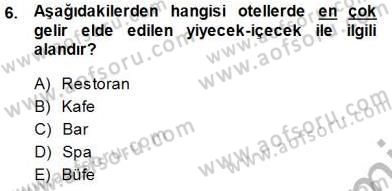 Turistik Alanlarda Mekan Tasarımı Dersi 2013 - 2014 Yılı (Final) Dönem Sonu Sınav Soruları 6. Soru