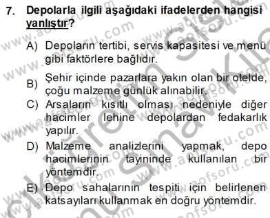 Turistik Alanlarda Mekan Tasarımı Dersi 2013 - 2014 Yılı (Final) Dönem Sonu Sınav Soruları 7. Soru