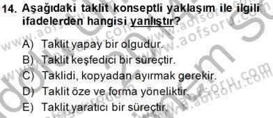 Turistik Alanlarda Mekan Tasarımı Dersi 2014 - 2015 Yılı (Final) Dönem Sonu Sınav Soruları 14. Soru
