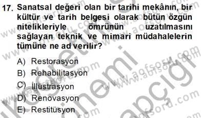 Turistik Alanlarda Mekan Tasarımı Dersi 2014 - 2015 Yılı (Final) Dönem Sonu Sınav Soruları 17. Soru