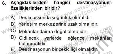 Turistik Alanlarda Mekan Tasarımı Dersi 2014 - 2015 Yılı (Final) Dönem Sonu Sınav Soruları 6. Soru