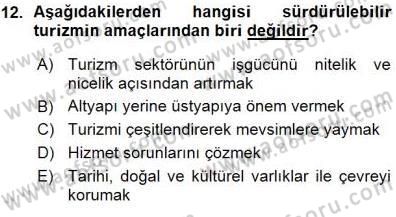 Turistik Alanlarda Mekan Tasarımı Dersi 2015 - 2016 Yılı (Vize) Ara Sınav Soruları 12. Soru