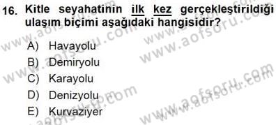 Turistik Alanlarda Mekan Tasarımı Dersi 2015 - 2016 Yılı (Vize) Ara Sınav Soruları 16. Soru