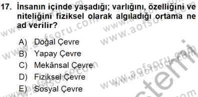 Turistik Alanlarda Mekan Tasarımı Dersi 2015 - 2016 Yılı (Vize) Ara Sınav Soruları 17. Soru