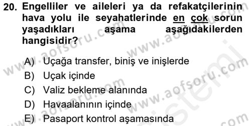 Turistik Alanlarda Mekan Tasarımı Dersi 2017 - 2018 Yılı 3 Ders Sınav Soruları 20. Soru