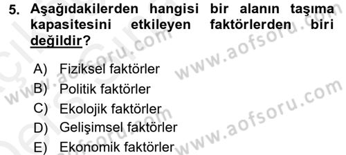Turistik Alanlarda Mekan Tasarımı Dersi 2017 - 2018 Yılı 3 Ders Sınav Soruları 5. Soru