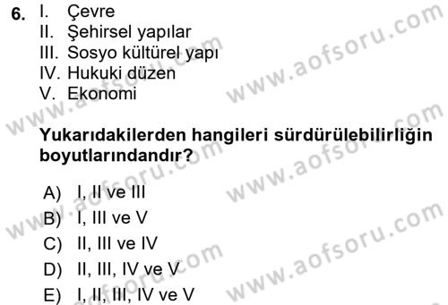 Turistik Alanlarda Mekan Tasarımı Dersi 2017 - 2018 Yılı 3 Ders Sınav Soruları 6. Soru