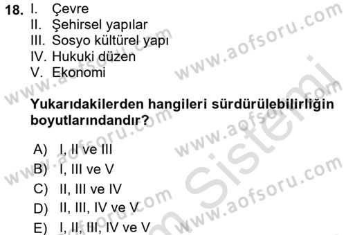 Turistik Alanlarda Mekan Tasarımı Dersi 2017 - 2018 Yılı (Vize) Ara Sınav Soruları 18. Soru