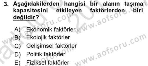 Turistik Alanlarda Mekan Tasarımı Dersi 2017 - 2018 Yılı (Vize) Ara Sınav Soruları 3. Soru