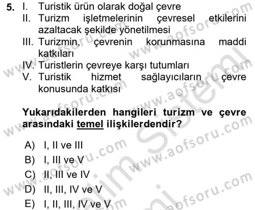 Turistik Alanlarda Mekan Tasarımı Dersi 2017 - 2018 Yılı (Vize) Ara Sınav Soruları 5. Soru