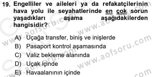 Turistik Alanlarda Mekan Tasarımı Dersi 2017 - 2018 Yılı (Final) Dönem Sonu Sınav Soruları 19. Soru