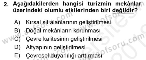 Turistik Alanlarda Mekan Tasarımı Dersi 2017 - 2018 Yılı (Final) Dönem Sonu Sınav Soruları 2. Soru