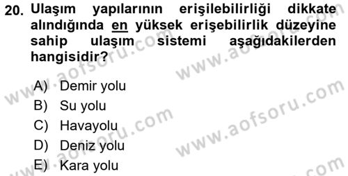 Turistik Alanlarda Mekan Tasarımı Dersi 2017 - 2018 Yılı (Final) Dönem Sonu Sınav Soruları 20. Soru