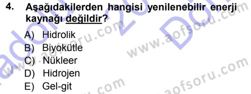 Ekoloji ve Turizm Dersi 2012 - 2013 Yılı (Final) Dönem Sonu Sınav Soruları 4. Soru