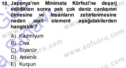 Ekoloji ve Turizm Dersi 2013 - 2014 Yılı (Vize) Ara Sınav Soruları 18. Soru