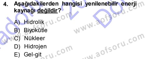 Ekoloji ve Turizm Dersi 2013 - 2014 Yılı (Final) Dönem Sonu Sınav Soruları 4. Soru