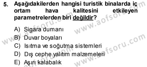 Ekoloji ve Turizm Dersi 2013 - 2014 Yılı (Final) Dönem Sonu Sınav Soruları 5. Soru
