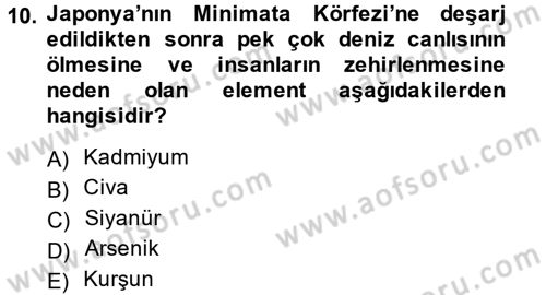 Ekoloji ve Turizm Dersi 2013 - 2014 Yılı Tek Ders Sınav Soruları 10. Soru