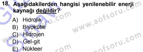 Ekoloji ve Turizm Dersi 2014 - 2015 Yılı (Vize) Ara Sınav Soruları 18. Soru