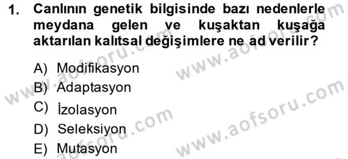 Ekoloji ve Turizm Dersi 2014 - 2015 Yılı (Final) Dönem Sonu Sınav Soruları 1. Soru