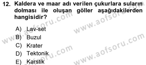 Ekoloji ve Turizm Dersi 2015 - 2016 Yılı (Vize) Ara Sınav Soruları 12. Soru