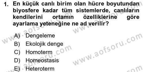 Ekoloji ve Turizm Dersi 2015 - 2016 Yılı (Final) Dönem Sonu Sınav Soruları 1. Soru