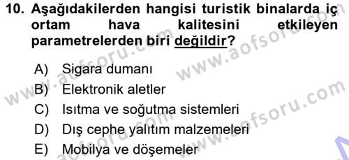 Ekoloji ve Turizm Dersi 2015 - 2016 Yılı (Final) Dönem Sonu Sınav Soruları 10. Soru