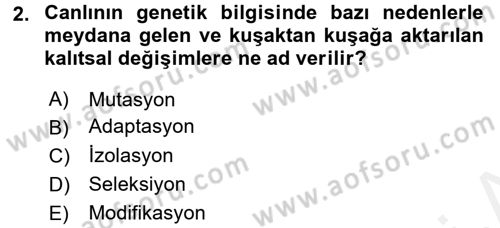 Ekoloji ve Turizm Dersi 2015 - 2016 Yılı Tek Ders Sınav Soruları 2. Soru